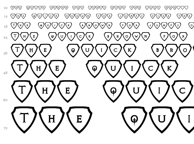 Knight's Quest font waterfall